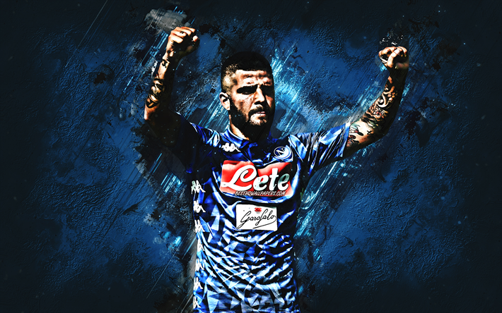 Lorenzo Insigne, Napoli, striker, blue stone, portrait, famous footballers, football, Italian footballers, grunge, Serie A, Italy