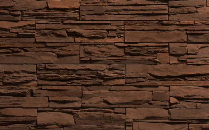 brown stone texture, stone tile, decorative art, brown texture, wall
