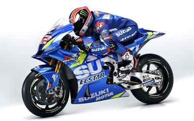 MotoGP, Suzuki GSX-RR, 2019, uusi blue urheilu py&#246;r&#228;, japanilainen kilpa moottoripy&#246;ri&#228;, Team Suzuki Ecstar, Suzuki MotoGP