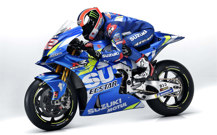 MotoGP, Suzuki GSX-RR, 2019, new blue sport bike, japanese racing motorcycles, Team Suzuki Ecstar, Suzuki MotoGP