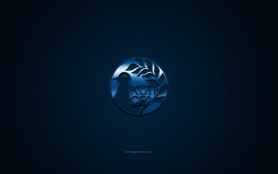 Kıbrıs Milli Futbol Takımı, amblem, UEFA, mavi logo, mavi karbon fiber arka plan, Kıbrıs futbol takımı logo, futbol, Kıbrıs