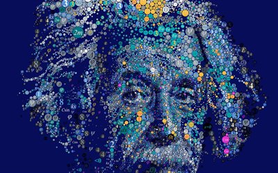 Albert Einstein, retrato creativo, f&#237;sico alem&#225;n, arte creativo
