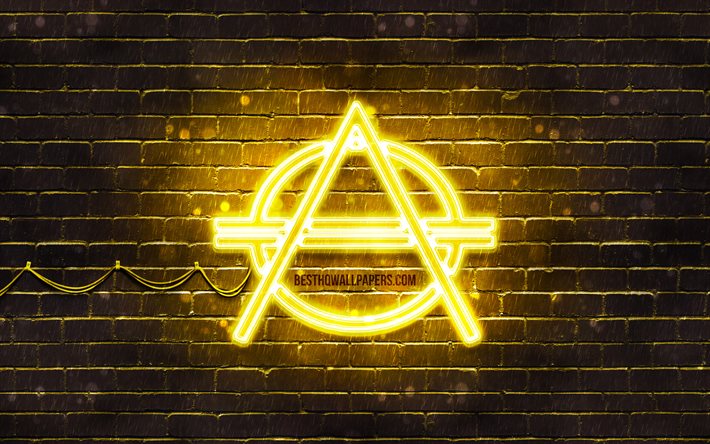 Don Diablo logo jaune, 4k, superstars, n&#233;erlandais DJs, jaune brickwall, Ne Pepijn Schipper, Don Diablo logo, stars de la musique, Don Diablo n&#233;on logo, N&#39;Diablo