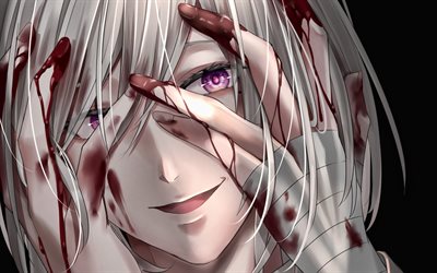 Cutthroat, violet eyes, Akudama Drive, artwork, protagonist, manga, Cutthroat Akudama Drive