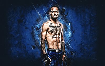 Roosevelt Roberts, The Predator, MMA, UFC, american fighter, blue stone background, Ultimate Fighting Championship