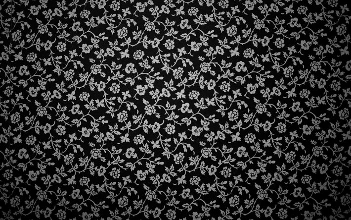 fond noir avec ornement de roses, texture d&#39;ornement de roses, texture de fleur, ornements de roses, texture de roses, ornement de roses fond noir