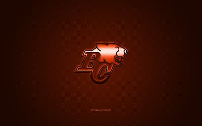 BC Lions logo, Canadian football club, CFL, orange logo, orange carbon fiber background, Canadian football, Vancouver, Canada, BC Lions