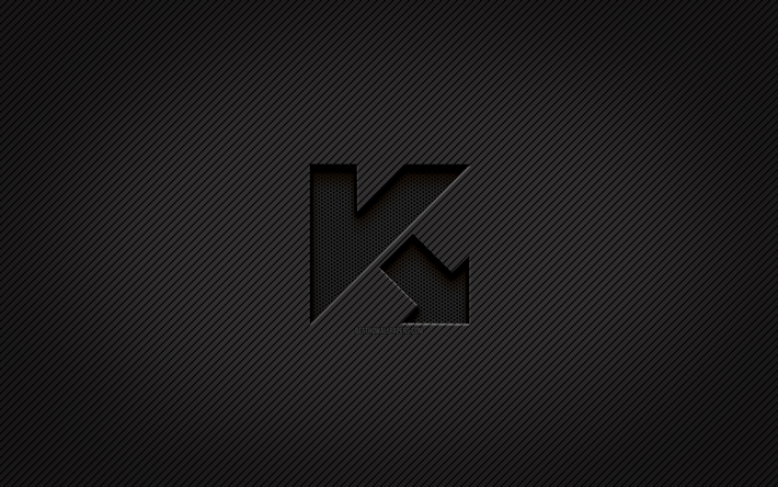 logotipo de carbono de kaspersky, 4k, arte grunge, fondo de carbono, creativo, logotipo negro de kaspersky, marcas, logotipo de kaspersky, kaspersky