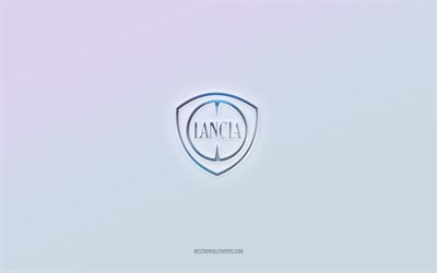 Download wallpapers Lancia logo, cut out 3d text, white background ...