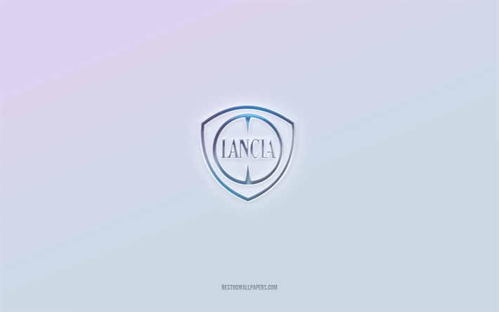 Lancia logo, cut out 3d text, white background, Lancia 3d logo, Iveco emblem, Lancia, embossed logo, Lancia 3d emblem
