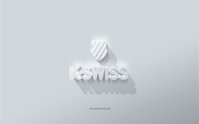 k-swiss logo, valkoinen tausta, k-swiss 3d logo, 3d art, k-swiss, 3d k-swiss tunnus
