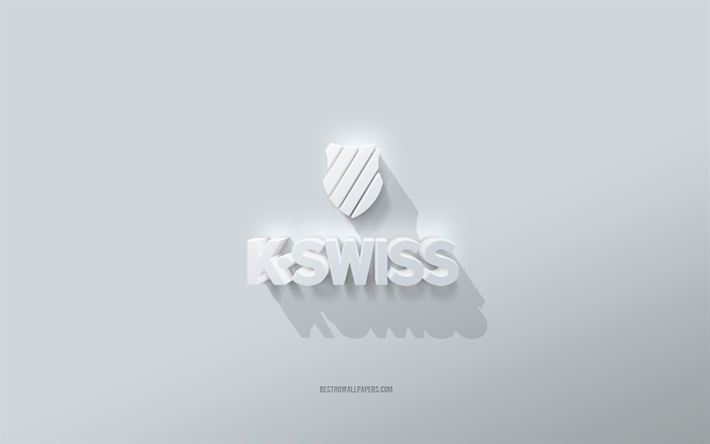 K-Swiss logo, white background, K-Swiss 3d logo, 3d art, K-Swiss, 3d K-Swiss emblem