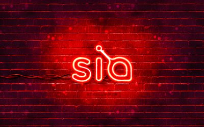 Siacoin red logo, 4k, red brickwall, Siacoin logo, cryptocurrency, Siacoin neon logo, Siacoin