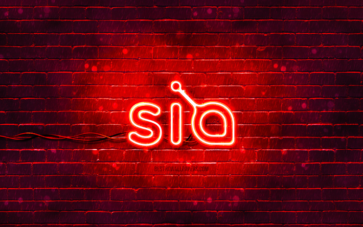 logotipo vermelho siacoin, 4k, parede de tijolos vermelhos, logotipo siacoin, criptomoeda, logotipo neon siacoin, siacoin