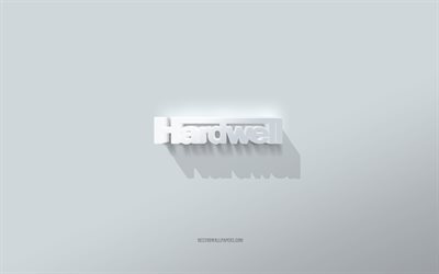 ハードウェルのロゴ, 白い背景, ハードウェル 3d ロゴ, 3dアート, ハードウェル, 3d ハードウェルエンブレム