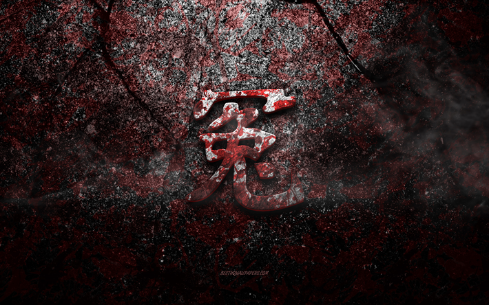 simbolo kanji dell&#39;ingiustizia, carattere giapponese dell&#39;ingiustizia, texture della pietra rossa, simbolo giapponese dell&#39;ingiustizia, trama della pietra grunge, ingiustizia, kanji, geroglifico dell&#39;ingiustizia, geroglifici giapponesi