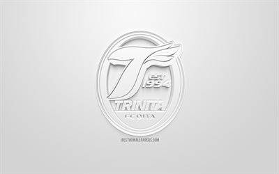 أويتا ترينيتا FC, الإبداعية شعار 3D, خلفية بيضاء, 3d شعار, الياباني لكرة القدم, J1 الدوري, أويتا, اليابان, الفن 3d, كرة القدم, أنيقة شعار 3d