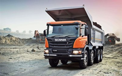 Scania P440, benne, camion minier, la construction de la route de concepts, de nouveaux trucks, Scania
