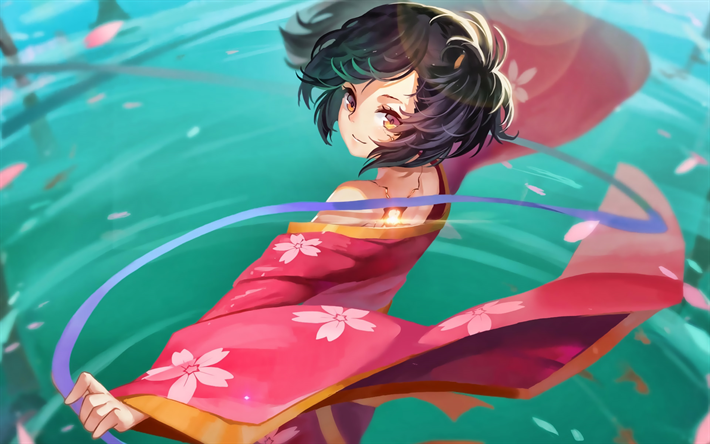 Mumei, kimono rose, illustration, Kabaneri de la Forteresse de Fer, manga