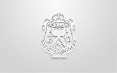 Jubilo Iwata, criativo logo 3D, fundo branco, 3d emblema, Coreia do sul futebol clube, K League 1, Iwata, Coreia Do Sul, Arte 3d, futebol, elegante logotipo 3d