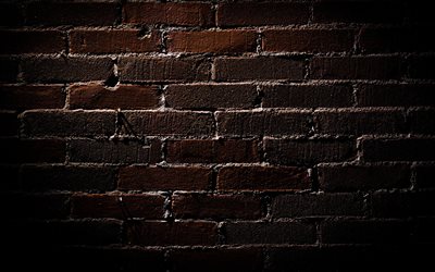 黒brickwall, 近, 黒煉瓦, レンガの質感, 黒色のレンガ壁, レンガ, 壁