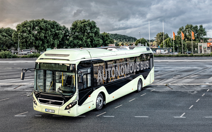 Volvo, autonominen s&#228;hk&#246; linja, bussit, matkustajien kuljetus k&#228;sitteit&#228;, s&#228;hk&#246;inen liikenne, bussit tulevaisuudessa