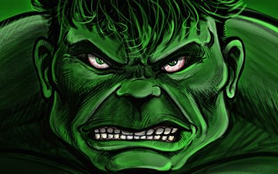 Hulk, 4k, close-up, super-her&#243;is, criativo, Angry Hulk, monstro, Hulk 4K