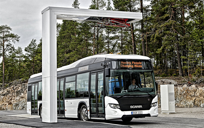 scania stadtweiten lf, low-floor city bus, scania n-serie, e-bus, elektrischer bus aufladen, scania