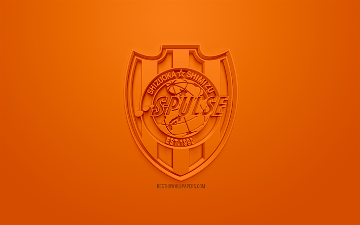 Descargar Fondos De Pantalla Shimizu S Pulse Creativo Logo En 3d Fondo Naranja 3d Emblema Japones Club De Futbol De La Liga J1 Shizuoka Japon Arte 3d Futbol Elegante Logo En 3d Shimizu