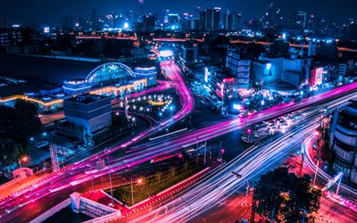Bangkok at night, 4k, Prime Hotel Central Station, nightscapes, cityscapes, Bangkok, Thailand, Asia