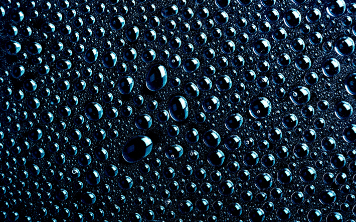 las gotas de agua de la textura, 4k, macro, gotas de agua, el agua, los fondos, las gotas de la textura
