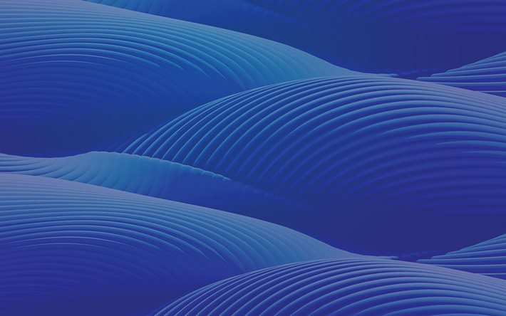 青い波の背景, 青い3D波, 抽象的な波の背景, 青い波, クリエイティブウェーブの背景
