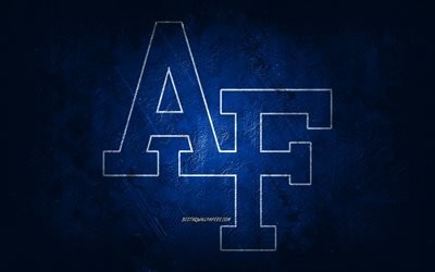 Air Force Falcons, squadra di football americano, sfondo blu, logo Air Force Falcons, arte grunge, NCAA, football americano, Stati Uniti d&#39;America, emblema di Air Force Falcons