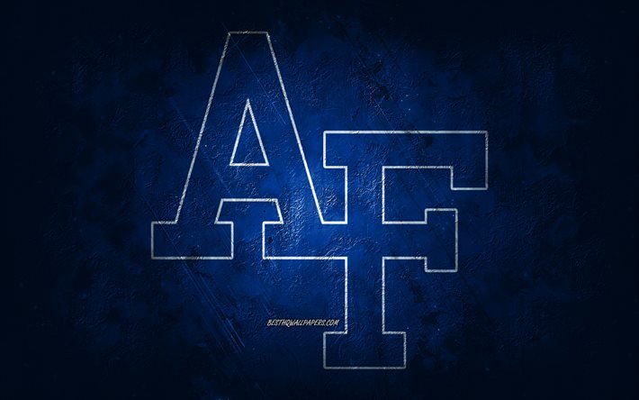 air force falcons, american-football-team, blauer hintergrund, air force falcons-logo, grunge-kunst, ncaa, american football, usa, air force falcons-emblem