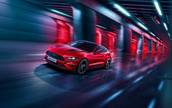 ford mustang ecoboost, 4 km, autobahn, 2021 autos, cn-spezifikation, 2021 ford mustang, amerikanische autos, ford