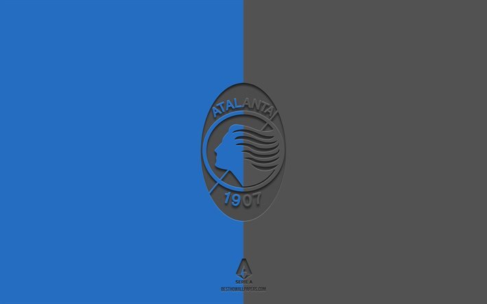 Atalanta BC, blue-black background, Italian football team, Atalanta emblem, Serie A, Italy, football, Atalanta logo, Atalanta Bergamasca Calcio