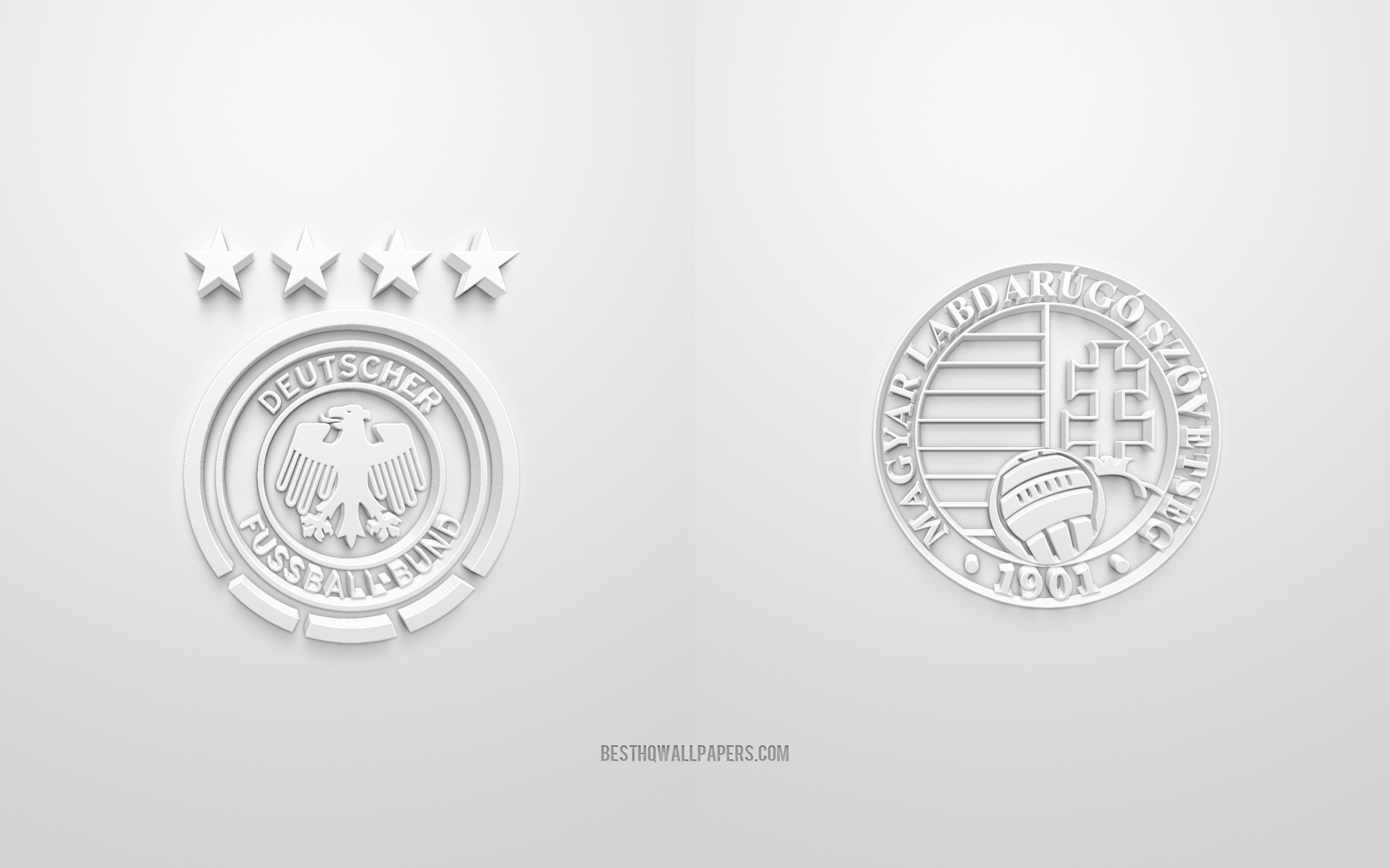 ダウンロード画像 ドイツvsハンガリー Uefaユーロ 群ｆ 3dロゴ 白背景 ユーロ サッカーの試合 ドイツ代表サッカーチーム ハンガリー代表サッカーチーム 画面の解像度 2560x1600 壁紙デスクトップ上