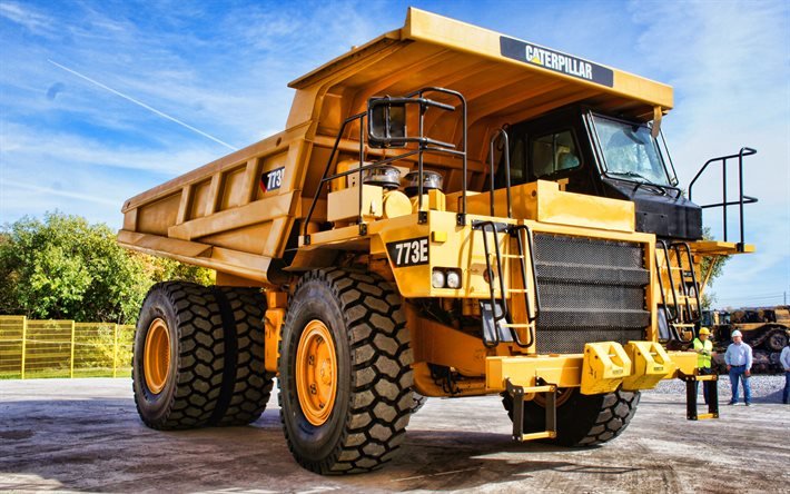 Caterpillar 773E, 4k, HDR, dumper, 2021 camion, cava, Cat 773E, grande camion, Caterpillar, camion da miniera, camion, LKW