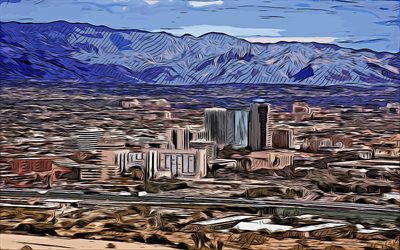 Tucson, Arizona, 4k, vector art, Tucson drawing, creative art, Tucson art, vector drawing, abstract cityscape, Tucson cityscape, USA