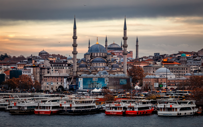 ブルーモスク, イスタンブール, 夜, 日没, モスク, イスタンブールの街並み, イスタンブールのモスク, 七面鳥