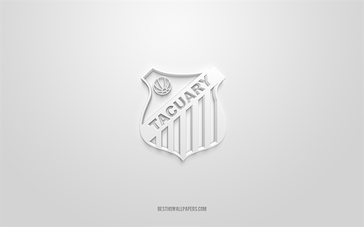 tacuary, luova 3d-logo, valkoinen tausta, paraguayn jalkapalloseura, paraguayan primera division, paraguay, 3d-taide, jalkapallo, tacuaryn 3d-logo