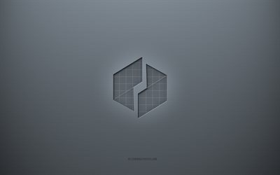 Ubiq logo, gray creative background, Ubiq sign, gray paper texture, Ubiq, gray background, Ubiq 3d sign
