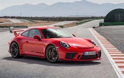 Porsche 911 GT3, 2017, Sports car, red porsche, sports coupe, Porsche