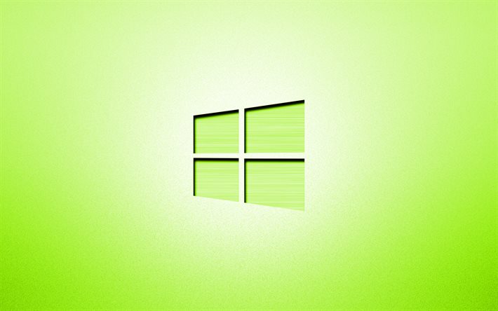 4k, Windows 10 lime logo, creative, lime backgrounds, minimalism, operating systems, Windows 10 logo, artwork, Windows 10