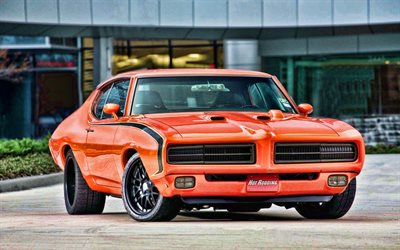 Pontiac GTO, retro cars, 1969 cars, muscle cars, 1969 Pontiac GTO, american cars, Pontiac