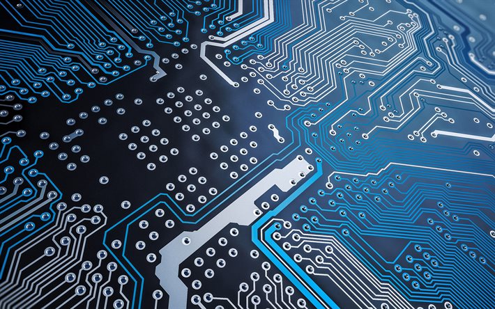 blue circuit board texture, motherboard texture, blue technology background, technology texture