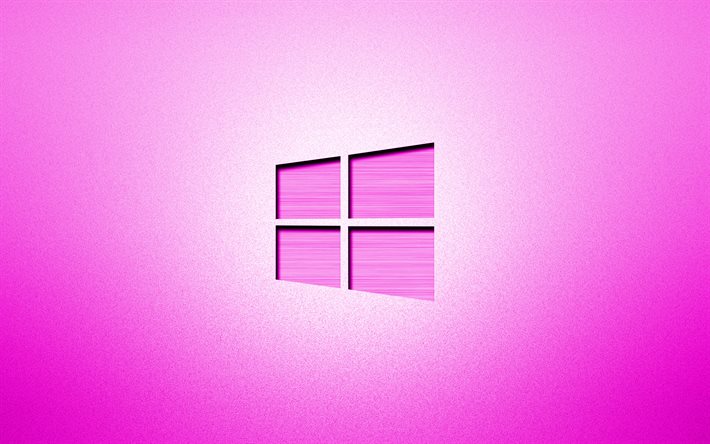 4k, Windows 10 purple logo, creative, purple backgrounds, minimalism, operating systems, Windows 10 logo, artwork, Windows 10