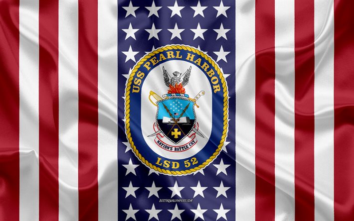 USS Pearl Harbor Emblema, LSD-52, Bandera Estadounidense, la Marina de los EEUU, USA, USS Pearl Harbor Insignia, NOS buque de guerra, Emblema de la USS Pearl Harbor