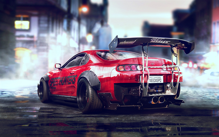 Need for Speed Payback, 2018, rear view, sports coupe, tuning, rear spoiler, Japanese cars, drift, Toyota Supra