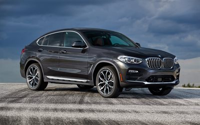 BMW X4, 2019, front view, exterior, new gray X4, sport SUV, German cars, BMW